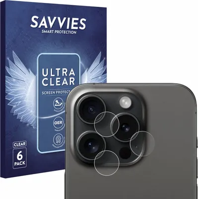 Produktbild von 6x Für Apple iPhone 15 Pro (NUR Kameraschutz) Schutzfolie Savvies Displayschutz Display Schutz Folie Klar Transparent