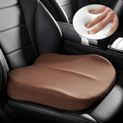 Immagine prodotto di Cuscino per sedile a forma di cuneo - Cuscino per sedile in memory foam - Migliora il comfort della seduta - Regolabile in altezza - Adatto per ufficio, auto e sedia a rotelle - Colore marrone