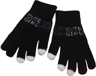 Produktbild von 1 Paar Winterhandschuhe für Damen, offene Fingerspitze, Touchscreen, dicker Plüsch, elastisch, rutschfest, warm, zum Radfahren, Skaten, für drinnen und draußen, Schwarz