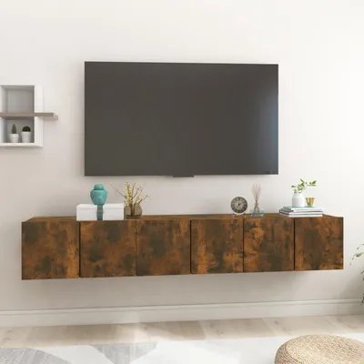 Zdjęcie produktu dla vidaXL Szafki wiszące pod TV 3 szt. Dąb wędzony 60x30x30 cm