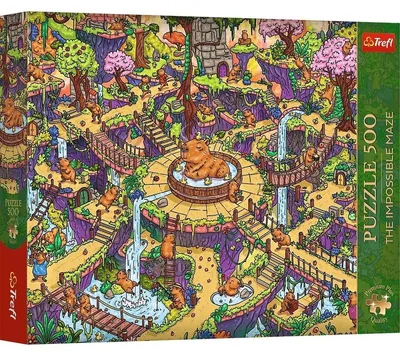 Image de Puzzle 500 pièces Trefl Premium Plus « Le labyrinthe impossible » Zabawne Kapibary 37631