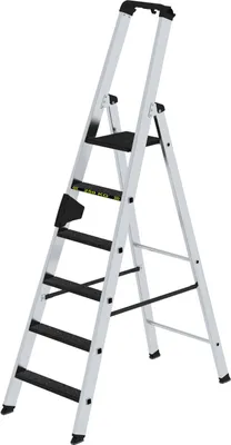 Produktbild von Günzburger Steigtechnik Stufen-Stehleiter 250 kg einseitig begehbar mit clip-step R13 6 Stufen - 042706
