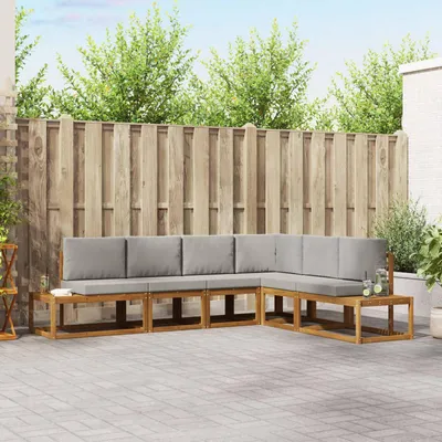 Produktbild von "Summerschlussverkauf"Outdoor-Sofagarnitur/Couchgarnitur - CLORIS - Outdoor-Möbel - für Garten/Terrasse - mit Kissen 6 Stück Natürlich und Hellgrau - Gartensofas DEMöbel388219