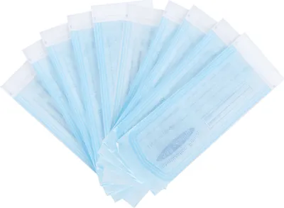 Obrázok produktu pre 200 ks Samotesniace vrecko Zubné potreby PVC vrecko Transparentná fólia Modrá na sterilizáciu (90 x 260 mm )