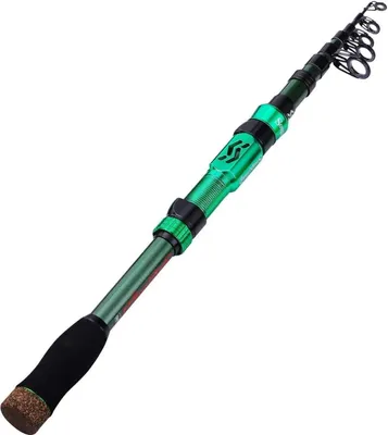 Obrázek produktu pro Teleskopický rybářský prut 24 Ton Carbon Fibre CNC Reel Seat Eva Handle 2.4M Green Trout Fishing