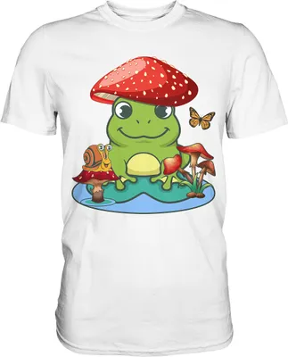 Produktbild von Frosch Schnecke Schmetterling T-Shirt – White / 5XL