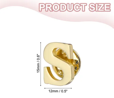 Produktbild von Brief Anstecknadeln, Anfangsbuchstabe Buchstabe S Kragen Anstecknadeln Buchstabe Broschen Anstecknadeln fš¹r Frauen M?nner Hemd Kleid Anzš¹ge Mantel Kragen, Goldton, Buchstabe S
