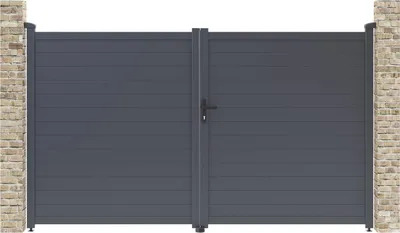 Produktbild von Gartentor aus Aluminium "Marc" - 299,5 x 180,9 cm - Grau