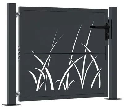 Produktbild von vidaXL Gartentor Anthrazit 100x100 cm Stahl Gras-Design