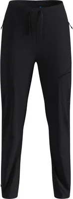 Schwarze winddichte Odlo Zeroweight X-Warm Hose mit elastischem Bund und Kordelzug