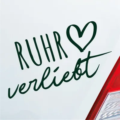 Produktbild von Auto Aufkleber Ruhr verliebt Herz Fluss River Wasser Water Liebe Car 19x10 cm Dunkelgrün Sticker Heckscheibenaufkleber