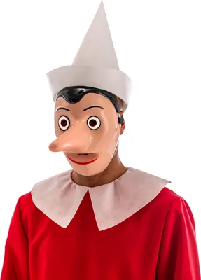 Immagine prodotto di Maschera di Pinocchio per adulti con naso staccabile maschera di carnevale beige -