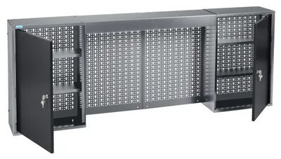 Produktbild von Küpper Hängeschrank 70409 | 160 cm breit | 4 Türen | 4 Fachböden |Abschließbarer Werkstattschrank aus Stahlblech | Werkzeugschrank zur Wandmontage