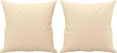 Produktbild von vidaXL Zierkissen 2 Stk. Creme 40x40 cm Stoff
