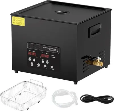 Immagine prodotto di Pulitore a ultrasuoni da 15 litri, 360W, 40 kHz, con modalità delicata, sistema di degasaggio migliorato, riscaldamento e timer.