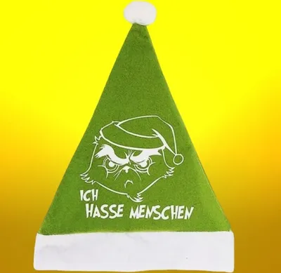 Produktbild von Weihnachtsmütze Nikolausmütze Ich hasse Menschen Festtags-Muffel