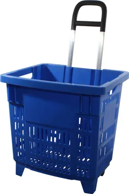 Produktbild von Einkaufstrolley Einkaufskorb m. Rollen 55L Blau