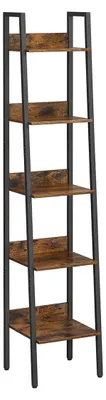 Immagine prodotto di Scaffale a 5 ripiani – Industriale – Stile vintage – Pannello di truciolato/acciaio – 33,8 x 30 x 170 cm