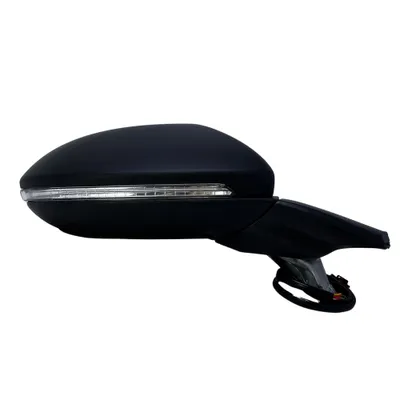 Image de Rétroviseur extérieur droit BILMAX de rechange pour Volkswagen Golf 7 2013-2022 Réglable électriquement, chauffant, rabattable manuellement, avec clignotant, noir, 6 broches