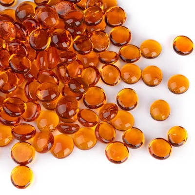 Productafbeelding van Glaskralen en decoratiestenen - 440 gram, ongeveer 85-100 stuks - Decoratie voor vazen, aquariums en knutselwerk - 13-20 mm, oranje