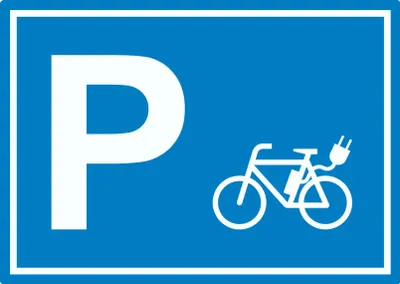 Produktbild von E-Bike Elektrorad Parkplatz Aufkleber waagerecht A9 (37x52mm)