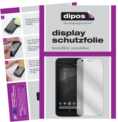 A collage showing instructions for applying a screen protector, marketing text, and a product image of a phone with a screen protector.