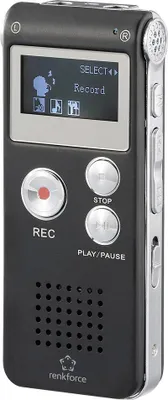 Immagine prodotto di Renkforce RF-DVR-L169 Digitales Diktiergerät Aufzeichnungsdauer max. Schwarz (RF-6691332)