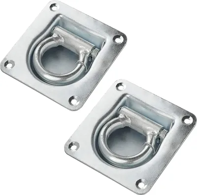 Produktbild von 2x APT® Zurrmulde mit Feder 100mm x 95mm Zugkraft 800Kg verzinkt 60mm Ringöse