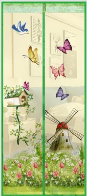 Produktbild von Schmetterling Windmühle Sommer magnetischer Bildschirm Fenstertür Anti -Mücken Fliegenvorhang-Grün ,Größen:100*210cm