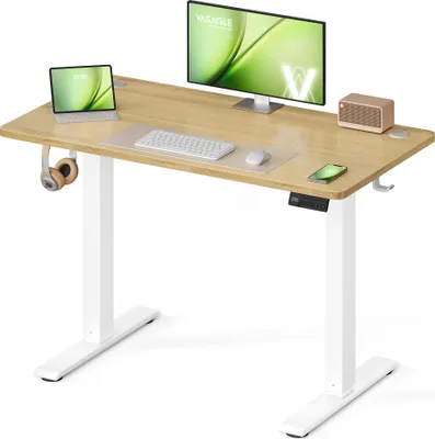 Produktbild von VASAGLE Elektrisch verstellbarer Stehtisch, Memory-Funktion mit 4 Höhen, Schreibtisch für Home Office, 100 x 60 cm, eichenfarben
