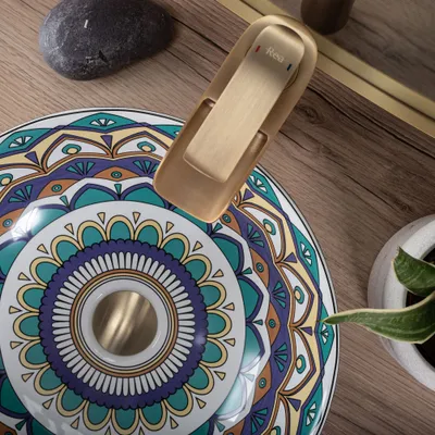 Zdjęcie produktu dla Umywalka Nablatowa Aztec REA-U7501 - Nowoczesna Ceramika Łazienkowa, Oszczędność Miejsca, Łatwe Czyszczenie