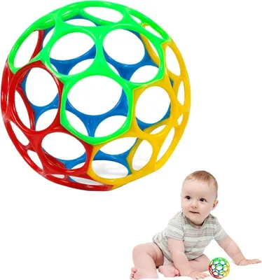Immagine prodotto di Palline per neonati, senza BPA, palline da gioco per neonati, facili da afferrare, palline con manico per bambini e bambine, per neonati