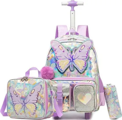 Productafbeelding van Kindertrolley, schooltas, rugzak, schooltas, meisjes, schooltrolley