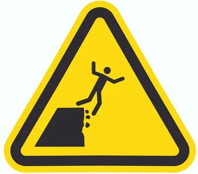 Produktbild von Aufkleber Dreieck Warnung instabile Klippenkante Symbol D30mm
