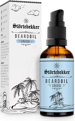 Produktbild von Störtebekker Premium Bartöl Crusoe - Bartpflege Öl Herren für die tägliche Bartpflege - 50 ml Pumpspender - Angenehmer Duft - Vegan Beard Oil