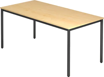 Produktbild von bümö Besprechungstisch Serie-D - Nachbildung Ahorn, tischfuss: Rundrohr schwarz, Größe:  160x80 cm