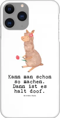 Produktbild von Mr. & Mrs. Panda Iphone 11 Pro Handyhülle Alpaka Blume - Weiß - Geschenk, Handy Case, Premium Kunststoff, Lama, Lamas, Spruch