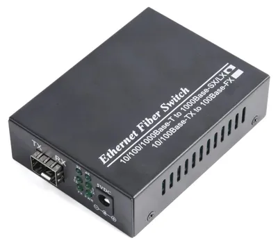 Image de Convertisseur média SFP, 4 ports RJ45, compatible avec les vitesses 10/100/1000 Mbps, 1 unité