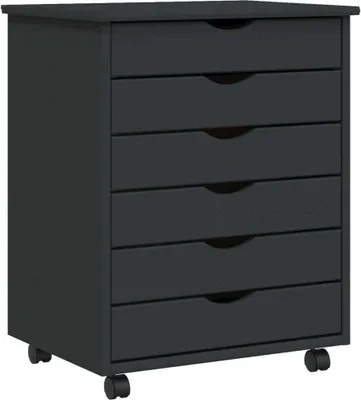 Produktbild von vidaXL Rollschrank mit Schubladen MOSS Grau Massivholz Kiefer