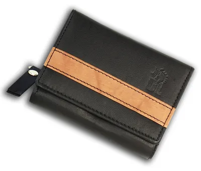 Zdjęcie produktu dla DrachenLeder skórzany portfel 10x3x8 cm damski męski czarny OPZ100C