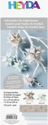 Produktbild von HEYDA 204875534 Faltstreifen-Set für Fröbelsterne 1 x 30 cm 15 x 45 cm