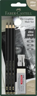 Zdjęcie produktu dla FABER-CASTELL Bleistift Pitt Graphite Matt HB 2B 4B BK