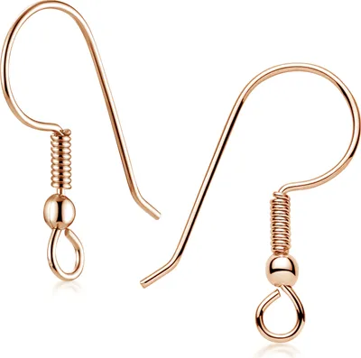 Produktbild von MATERIA by Matthias Wagner Rosegold Ohrhaken Ohrring Zubehör 1 Paar Fischhaken mit Kugel 925 Silber rosé vergoldet Z49