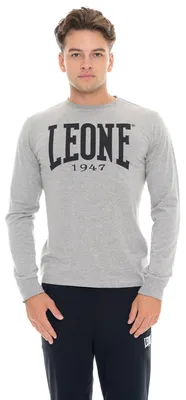 Produktbild von Herren-T-Shirt „Basic“ aus Stretch-Baumwolle mit großem Logo und langen Ärmeln