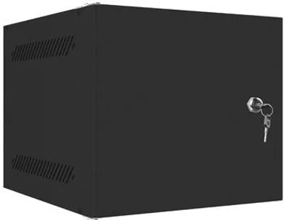 Produktbild von Szafa komunikacyjna, szafa rack Lanberg 10" naścienna 6U, 280x310 do samodzielnego montażu z drzwiczkami metalowymi (płaska paczka), czarna