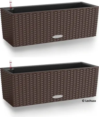 Produktbild von 2er - Set LECHUZA® Blumenkasten BALCONERA Cottage 50 Mokka