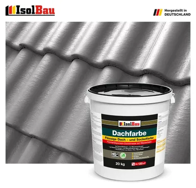 Produktbild von Isolbau Dachfarbe Betongrau 20 kg Sockelfarbe Fassadenfarbe Dachbeschichtung RAL Farbe