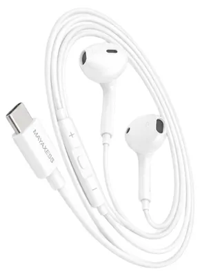 Obrázek produktu pro Mayaxess, sluchátka s mikrofonem a konektorem USB-C pro iPhone 16e, bílá