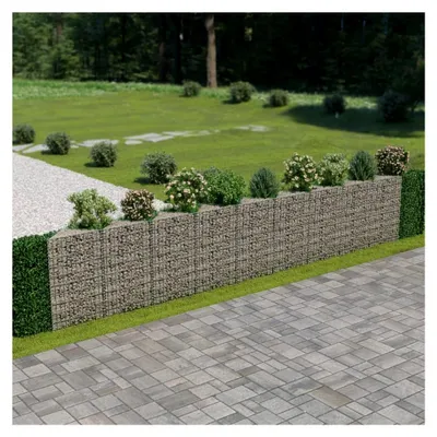 Produktbild von Gabionenwand, Pflanzkübel, Kräuterbeet, Hochbeet-Kit, Pflanztrog, Vertikalbeet, Pflanzgefäße, Pflanzencontainer, Verzinkter Stahl 630×30×100 cm