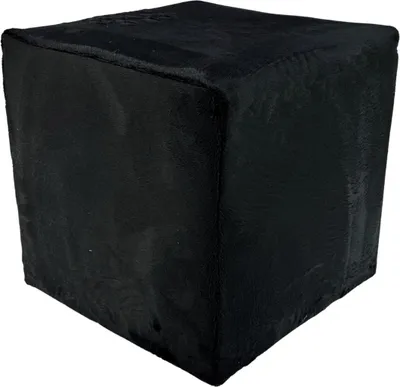 Obrázek produktu pro Sametový taburet MINKY 40x40 cm čtvercový - měkký taburet ze sametové látky - černý